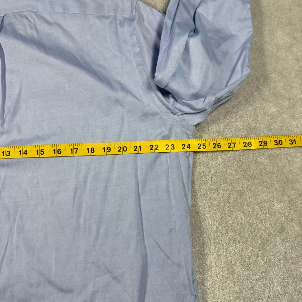 Nordstrom Dress Shirt Mens 16-34 Blue Classic Pinpoint Oxford Button Down Cotton - Picture 5 of 7